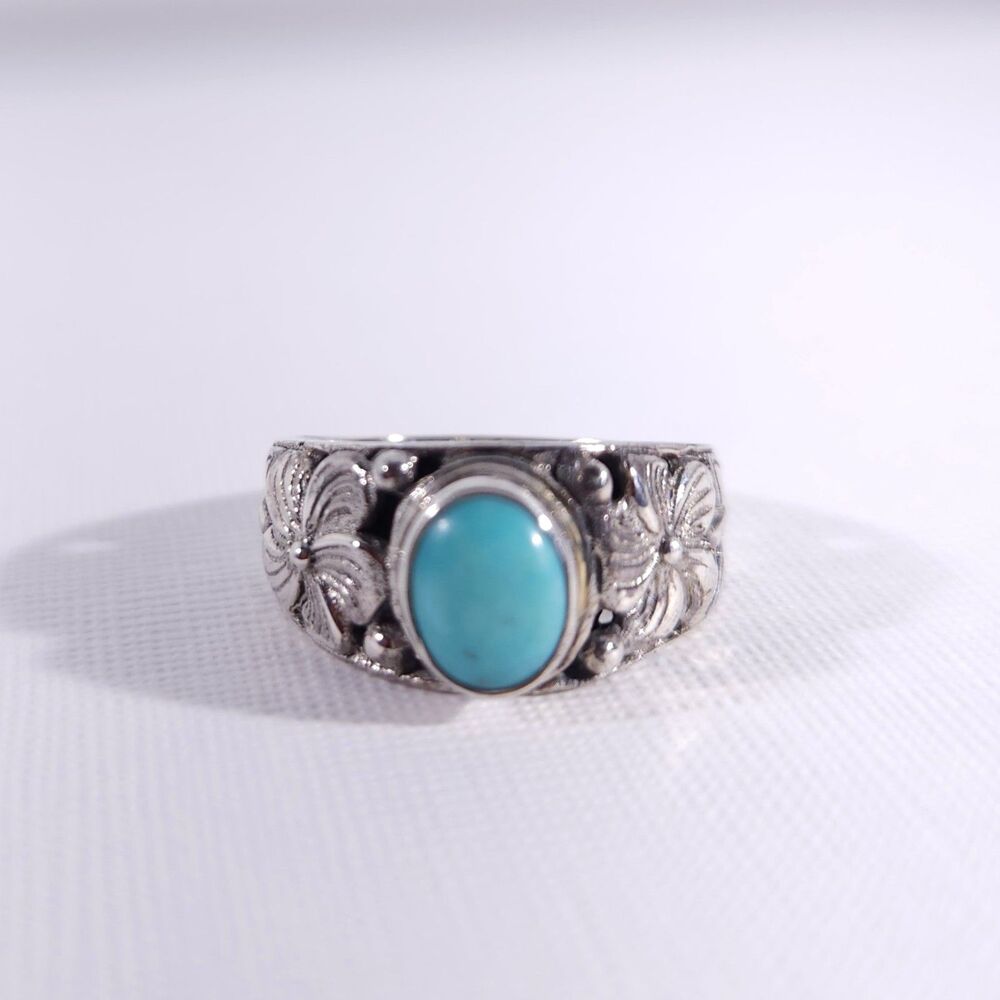 Sonoran Turquoise Ring 1.2 Carats Sterling Silver Size 7